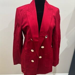 Anne Klein Red Blazer with Gold Buttons